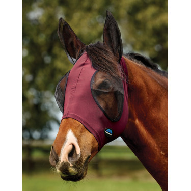 Máscara anti-moscas WeatherBeeta ComFiTec Deluxe Stretch com orelhas Bordô / preto Bordô Máscara anti-moscas WeatherBeeta ComFiTec Deluxe Stretch com orelhas Bordô / preto Bordô
