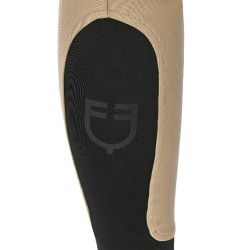 Calça de equitação feminina Equestro com grip nos joelhos de cintura alta Incenso Bege