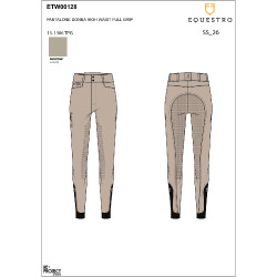 Calça de cintura alta com grip integral feminina Equestro Oxford bronzeado Rosa