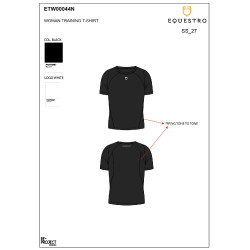 Camiseta técnica de treino feminina corte slim Equestro Preto