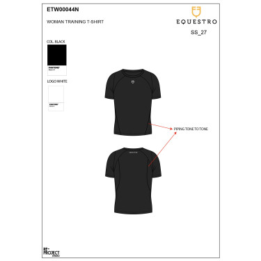Camiseta técnica de treino feminina corte slim Equestro Preto Camiseta técnica de treino feminina corte slim Equestro Preto