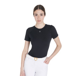 Camiseta técnica de treino feminina corte slim Equestro Preto