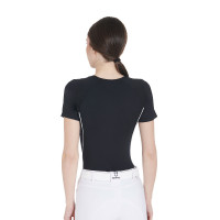 Camiseta técnica de treino feminina corte slim Equestro Preto Camiseta técnica de treino feminina corte slim Equestro Preto