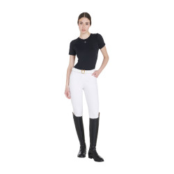 Camiseta técnica de treino feminina corte slim Equestro Preto