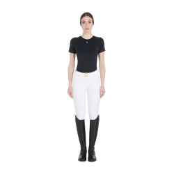 Camiseta técnica de treino feminina corte slim Equestro Preto