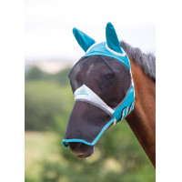 Máscara anti-moscas com proteção para o nariz Shires FlyGuard Pro Azul-petróleo