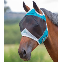 Máscara anti-moscas Shires com abertura para orelhas FlyGuard Pro Azul-petróleo Máscara anti-moscas Shires com abertura para orelhas FlyGuard Pro Azul-petróleo