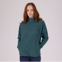 Camisola polar com fecho de um quarto Equestrian Shires Aubrion Tomilho Verde