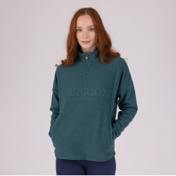 Camisola polar com fecho de um quarto Equestrian Shires Aubrion Tomilho Verde