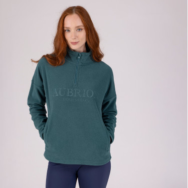 Camisola polar com fecho de um quarto Equestrian Shires Aubrion Tomilho Verde
