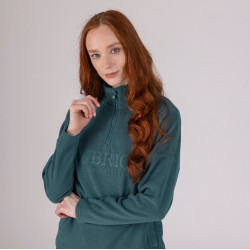 Camisola polar com fecho de um quarto Equestrian Shires Aubrion Tomilho Verde