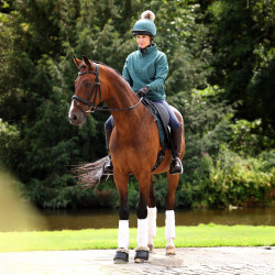 Camisola polar com fecho de um quarto Equestrian Shires Aubrion Tomilho Verde