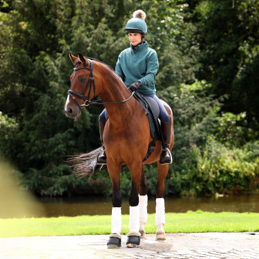 Camisola polar com fecho de um quarto Equestrian Shires Aubrion Tomilho Verde