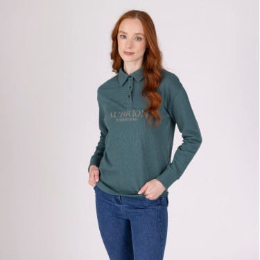 Suéter com botões Equestrian Shires Aubrion Tomilho Verde