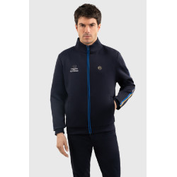 Sweatshirt com fecho Budapest Unissex EEF x Harcour Marinho Azul-marinho