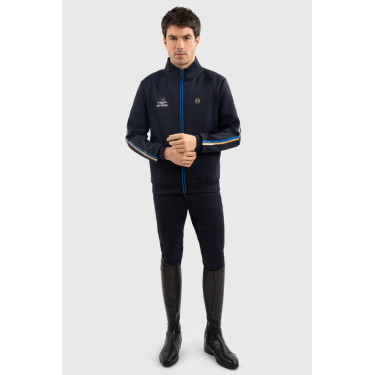 Sweatshirt com fecho Budapest Unissex EEF x Harcour Marinho Azul-marinho