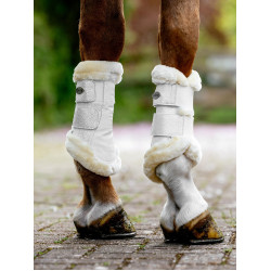 Guêtres flexíveis LeMieux com borda de lã polar Brilliance Branco Guêtres flexíveis LeMieux com borda de lã polar Brilliance Branco
