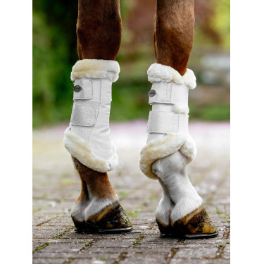 Guêtres flexíveis LeMieux com borda de lã polar Brilliance Branco Guêtres flexíveis LeMieux com borda de lã polar Brilliance Branco