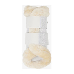 Guêtres flexíveis LeMieux com borda de lã polar Brilliance Branco Guêtres flexíveis LeMieux com borda de lã polar Brilliance Branco