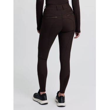 Calça de equitação LeMieux com joelheiras de silicone Brilliance feminina Espresso Castanho Calça de equitação LeMieux com joelheiras de silicone Brilliance feminina Espresso Castanho