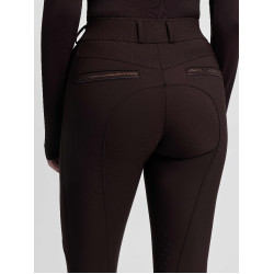 Calça de equitação LeMieux com joelheiras de silicone Brilliance feminina Espresso Castanho Calça de equitação LeMieux com joelheiras de silicone Brilliance feminina Espresso Castanho