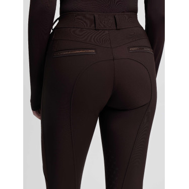 Calça de equitação LeMieux com joelheiras de silicone Brilliance feminina Espresso Castanho Calça de equitação LeMieux com joelheiras de silicone Brilliance feminina Espresso Castanho
