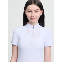 Polo de competição de manga curta Young Rider LeMieux Brilliance Livvy Branco