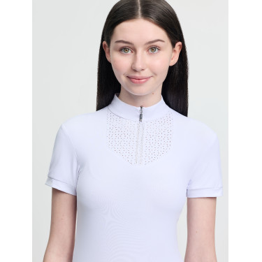 Polo de competição de manga curta Young Rider LeMieux Brilliance Livvy Branco