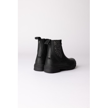 Botins jodhpur Horze Sporty em couro vegano com elementos efeito cristal Preto