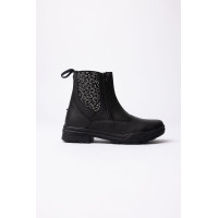 Botins jodhpur Horze Sporty em couro vegano com elementos efeito cristal Preto