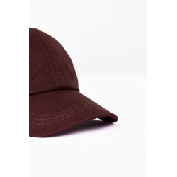 Boné infantil Horze com pesponto Acaju vermelho borgonha