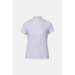 Polo de concurso B Vertigo Charlotta mulher de mangas curtas Branco / azul turquesa