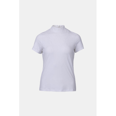Polo de concurso B Vertigo Charlotta mulher de mangas curtas Branco / azul turquesa
