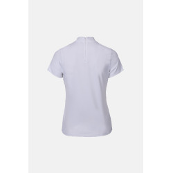 Polo de concurso B Vertigo Charlotta mulher de mangas curtas Branco / azul turquesa