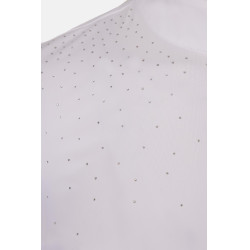 Polo de concurso B Vertigo Charlotta mulher de mangas curtas Branco / azul turquesa