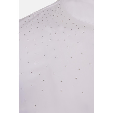 Polo de concurso B Vertigo Charlotta mulher de mangas curtas Branco / azul turquesa