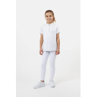 Polo de concurso Horze Louisa Young Rider com painéis em malha Branco / azul turquesa