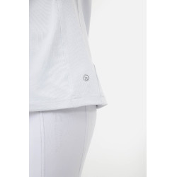 Polo de concurso Horze Louisa Young Rider com painéis em malha Branco / azul turquesa