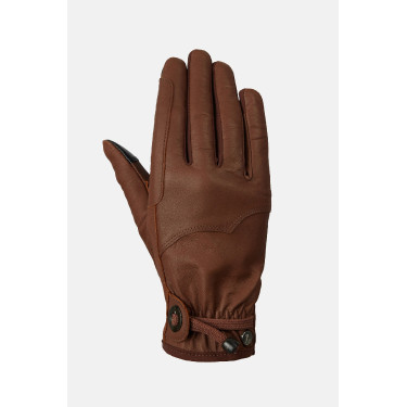 Luvas de equitação western Horze em couro Dakota Castanho