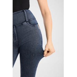 Legging de equitação Horze Emery western feminino, corte bootcut, efeito denim Azul denim