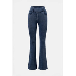 Legging de equitação Horze Emery western feminino, corte bootcut, efeito denim Azul denim