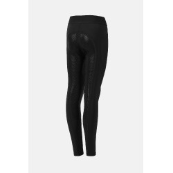 Legging de equitação Horze Maia Young Rider com culote integral Preto