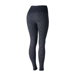 Legging de equitação Horze sem costuras com grip total em silicone Vanessa feminino Denim Azul