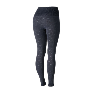 Legging de equitação Horze sem costuras com grip total em silicone Vanessa feminino Denim Azul