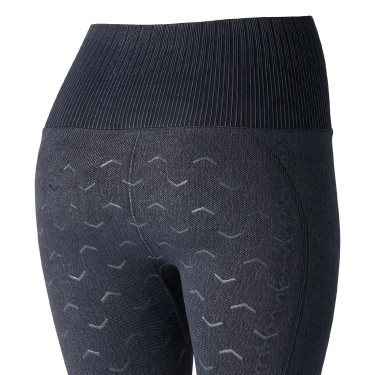 Legging de equitação Horze sem costuras com grip total em silicone Vanessa feminino Denim Azul