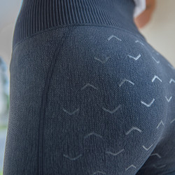 Legging de equitação Horze sem costuras com grip total em silicone Vanessa feminino Denim Azul