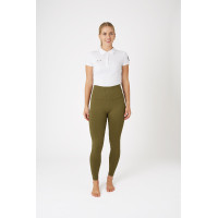Legging de equitação térmico sem costuras Horze Melissa feminino Verde pinho