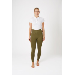 Legging de equitação térmico sem costuras Horze Melissa feminino Verde pinho