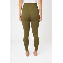 Legging de equitação térmico sem costuras Horze Melissa feminino Verde pinho
