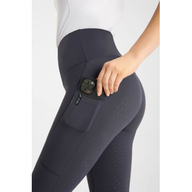 Legging de equitação Horze Vilma feminino com assento integral refrescante Odisseia marinha Azul-marinho